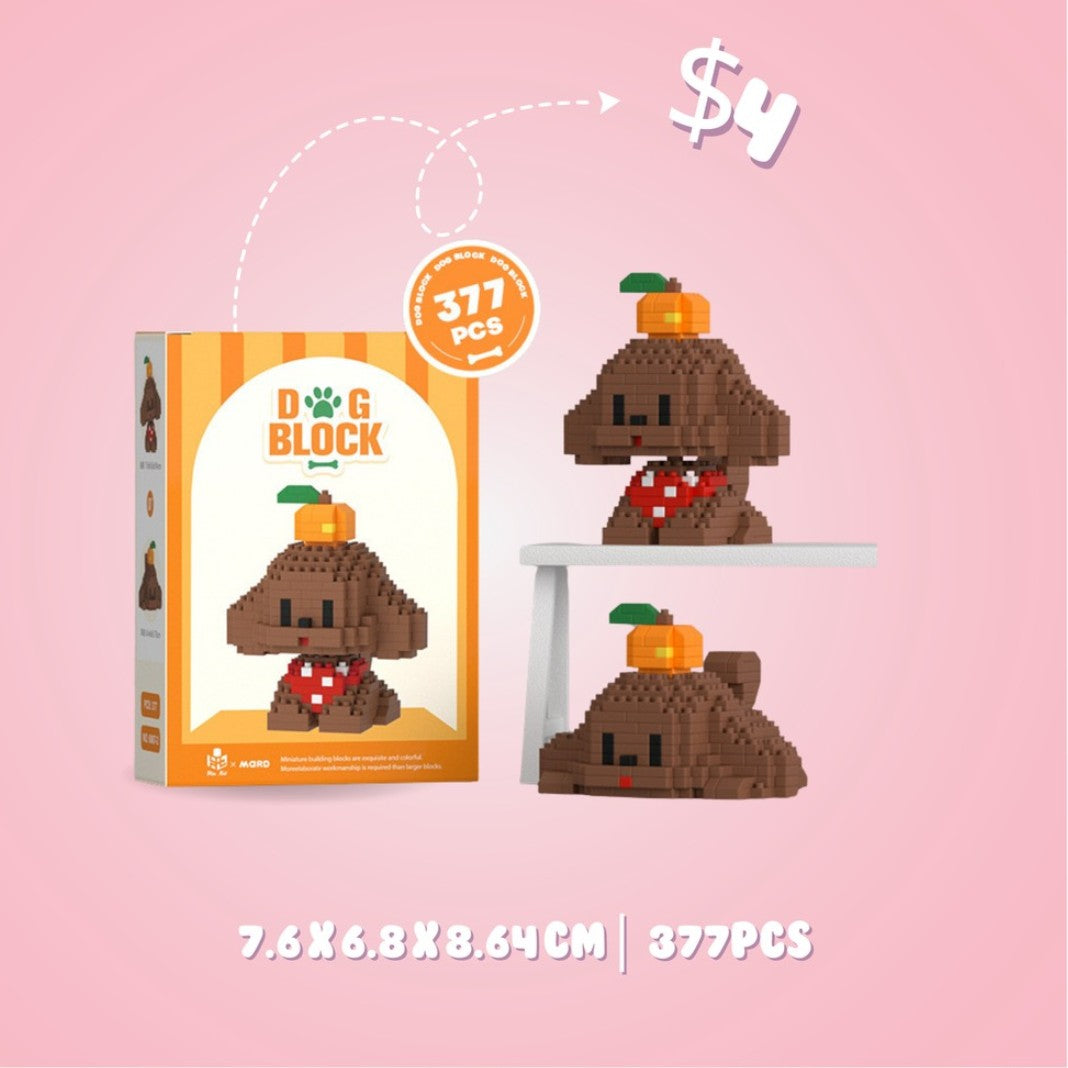 Building Blocks brown Dog 377pcs