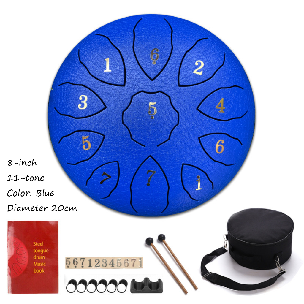 Steel Tongue Drum 8inch 11 tone 20cm Color Blue