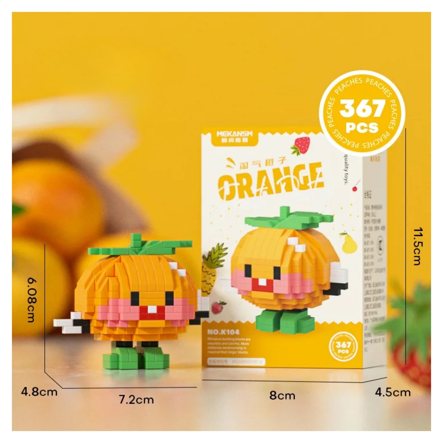 Building Blocks Orange 367pcs