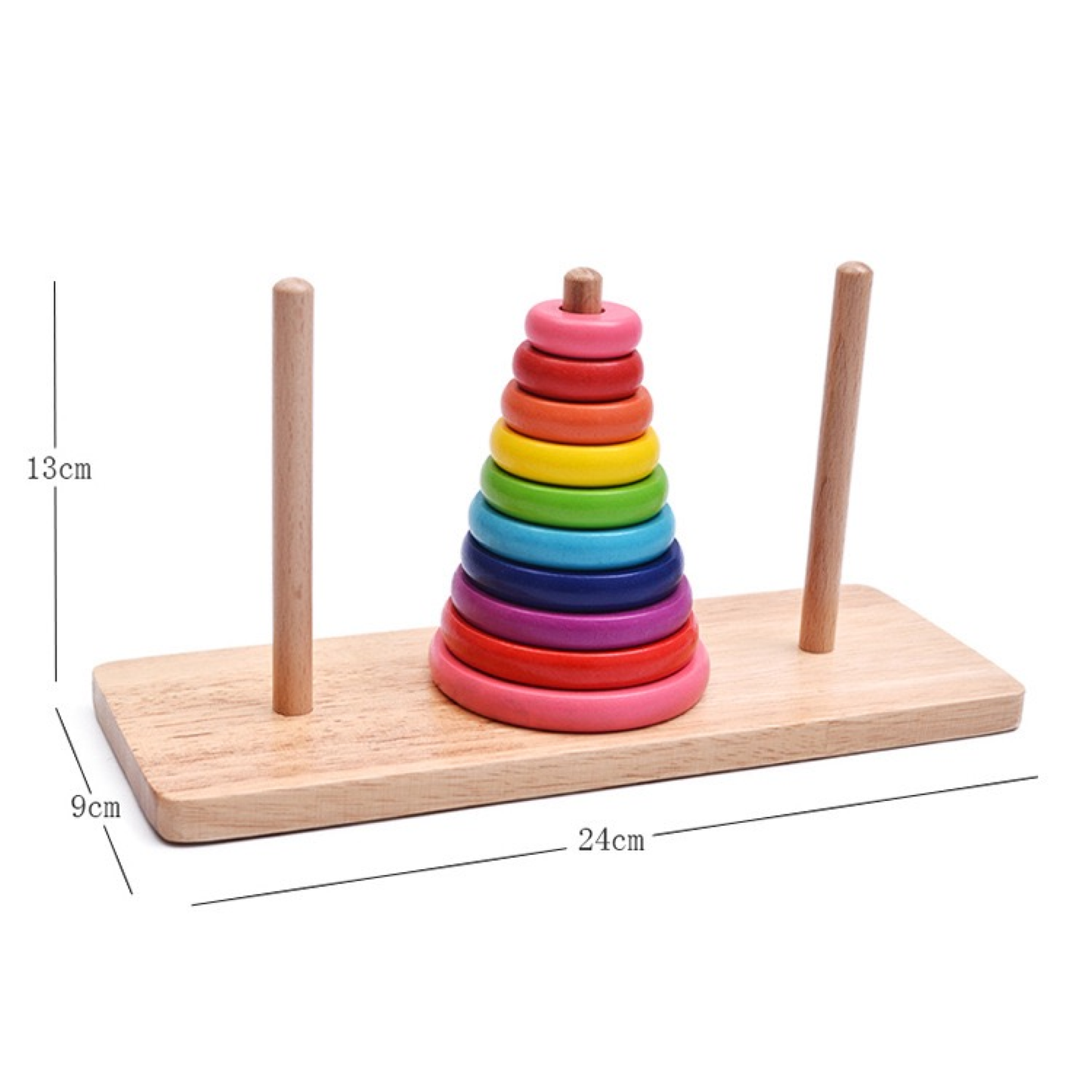 Wooden 10 Levels Hanoi Tower