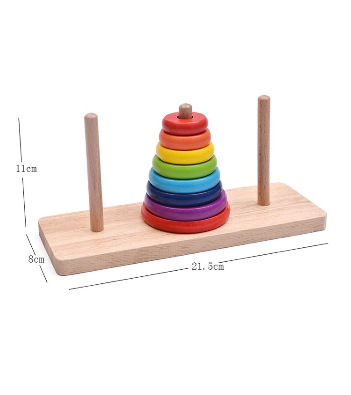 Wooden 8 Levels Hanoi Tower