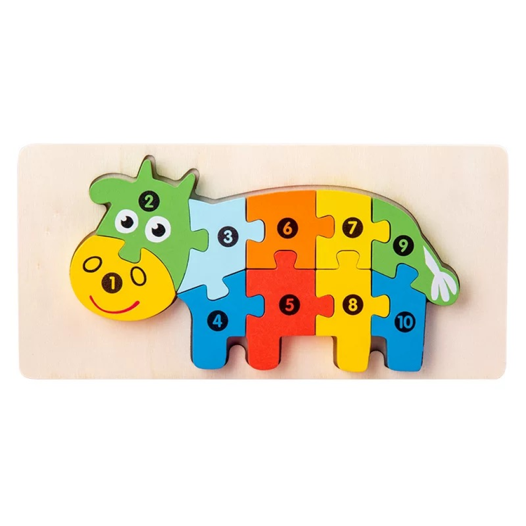 Wooden Cow Puzzle For Kid 10pcs