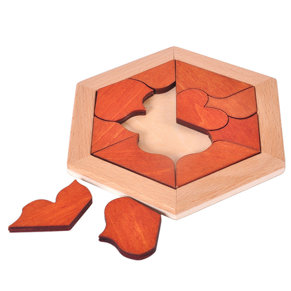 Wood Flower Puzzle Block