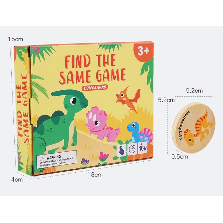 Find The Same Game Dinosaur World Matching Memory Game Wooden Pieces