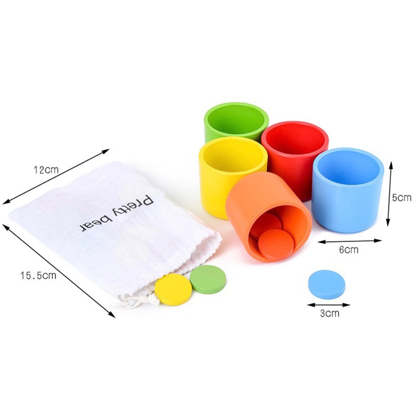 Color Classify Cups Wooden
