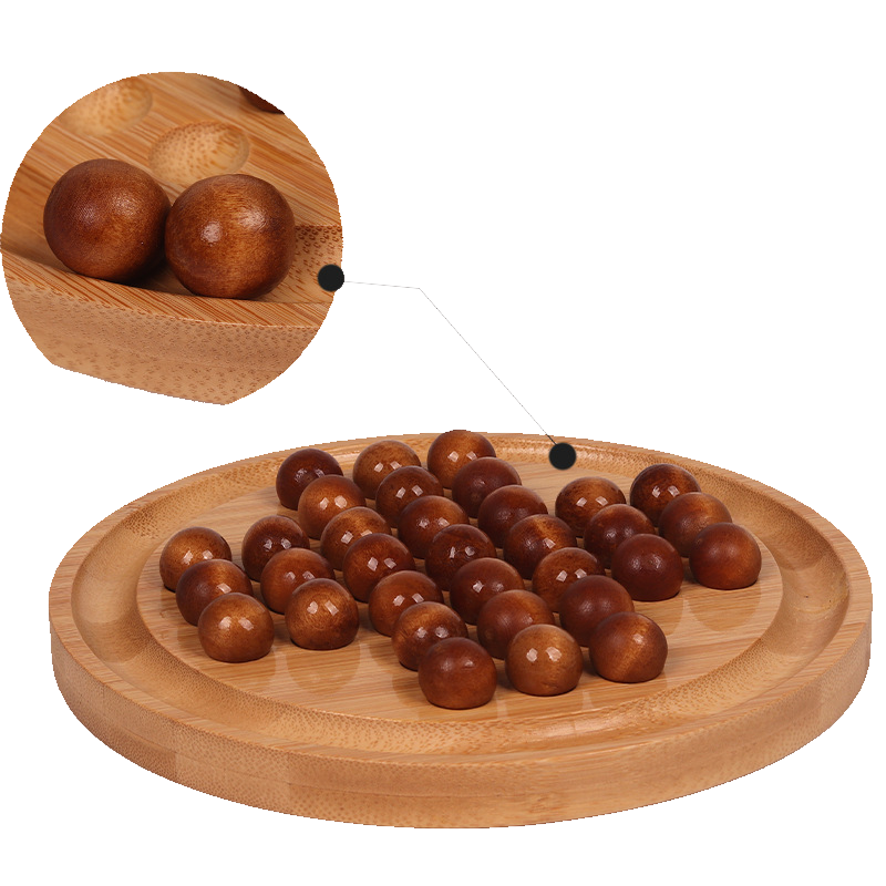 Solitaire Board Game Wood (Round shape)