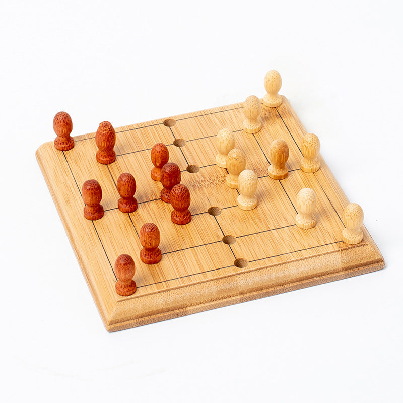 Wooden Nine Morris Small Size For 2 Players 12x12cm
