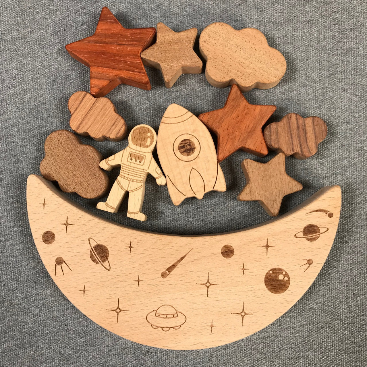 Wooden Balance Game Moon and Star