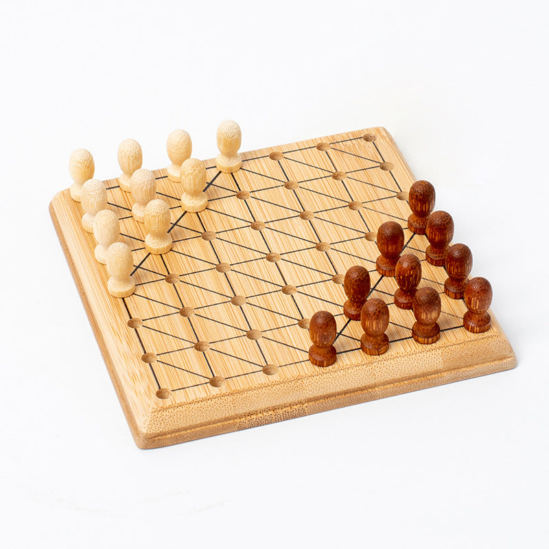 Wooden Mini Chinese Checker For 2 Players 12x12cm