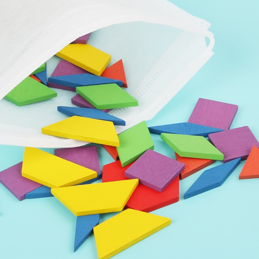 155-Piece Wooden Pattern Blocks Set