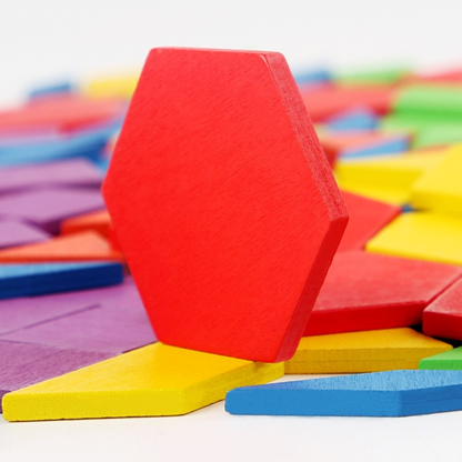 155-Piece Wooden Pattern Blocks Set