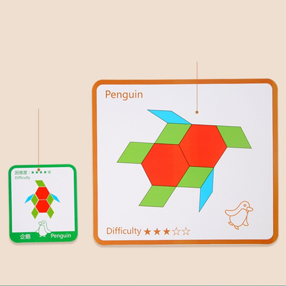 155-Piece Wooden Pattern Blocks Set