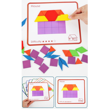 155-Piece Wooden Pattern Blocks Set
