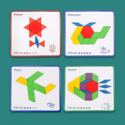 155-Piece Wooden Pattern Blocks Set