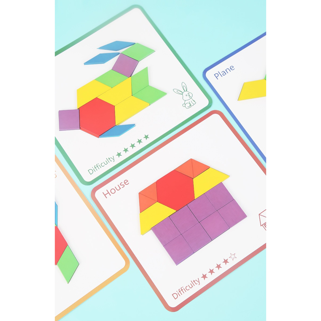 155-Piece Wooden Pattern Blocks Set
