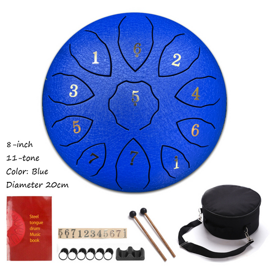 Steel Tongue Drum 8inch 11 tone 20cm Color Blue