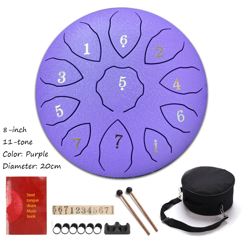 Steel Tongue Drum 8inch 11 tone 20cm Color Purple