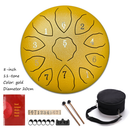 Steel Tongue Drum 8inch 11 tone 20cm Color Gold