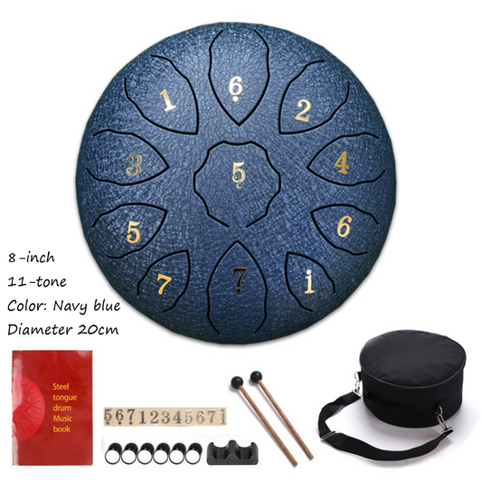 Steel Tongue Drum 8inch 11 tone 20cm Color Navy blue