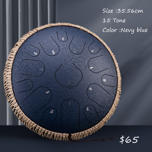 Steel Tongue Drum 15 Tone 35.5cm Navy blue