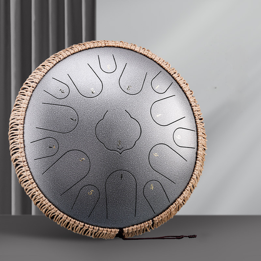 Steel Tongue Drum 15 Tone 35.5cm Flower silver