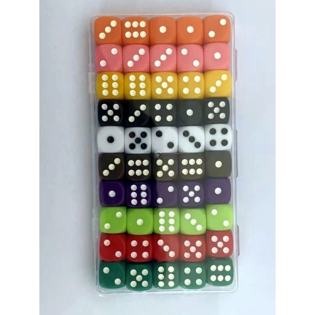 6 Sided  Solid Cube-Shaped Color 50 dices