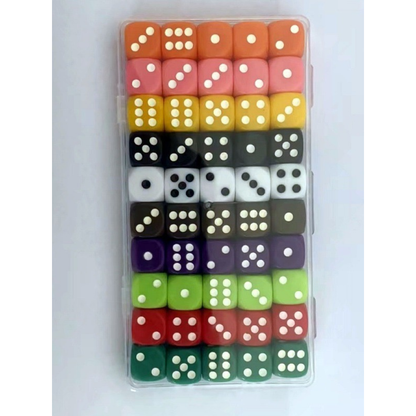 6 Sided  Solid Cube-Shaped Color 50 dices