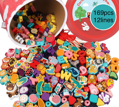Wooden Cartoon Beading game