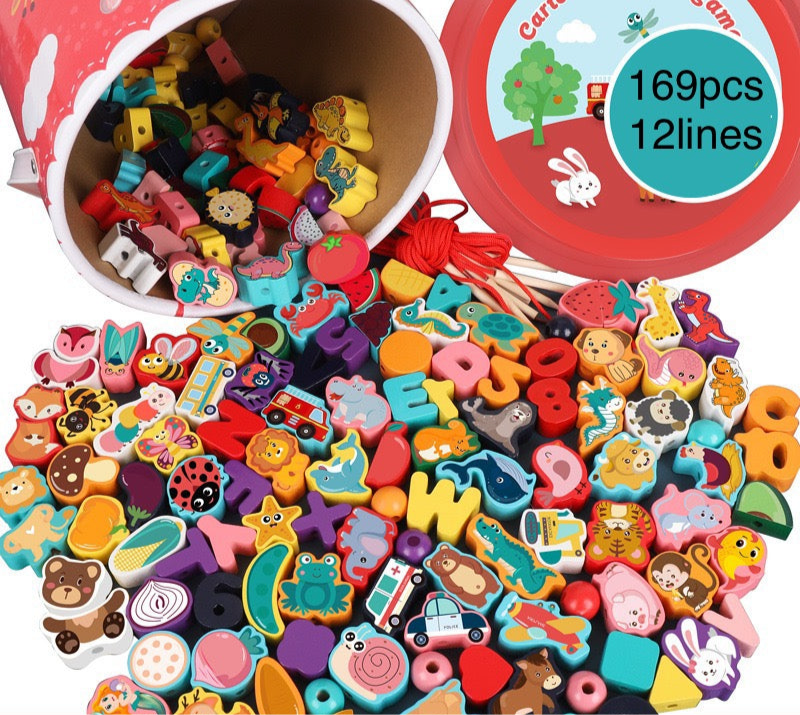 Wooden Cartoon Beading game