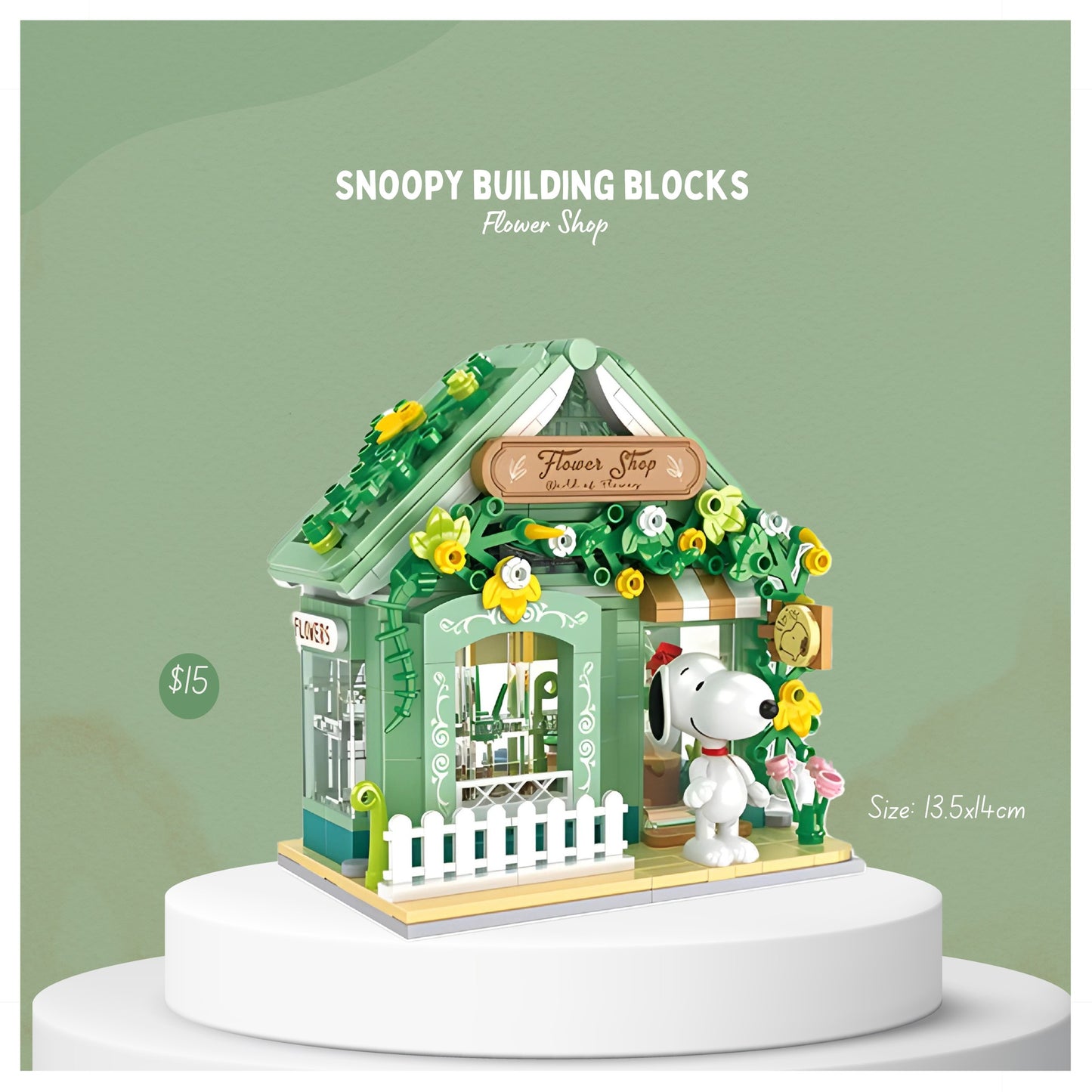 Snoopy Building Block Flower Shop 438pcs