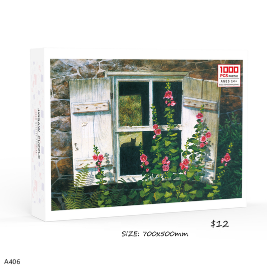Cat in the Cottage Window 1000pcs