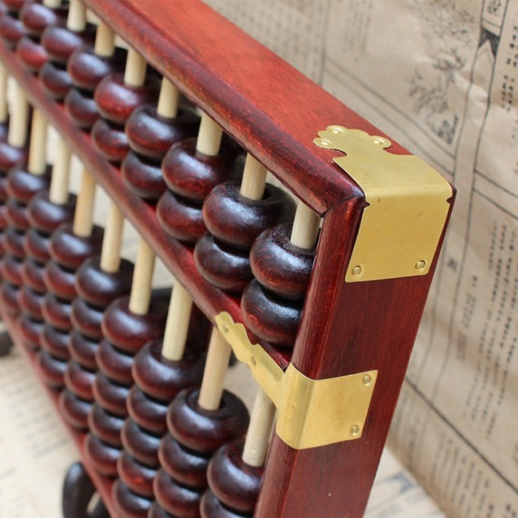 Wooden Abacus 13 Columns Red Beads