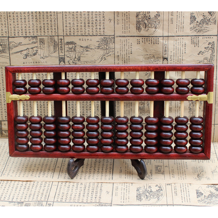 Wooden Abacus 13 Columns Red Beads