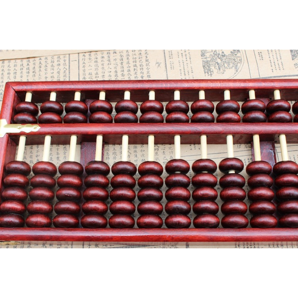 Wooden Abacus 13 Columns Red Beads