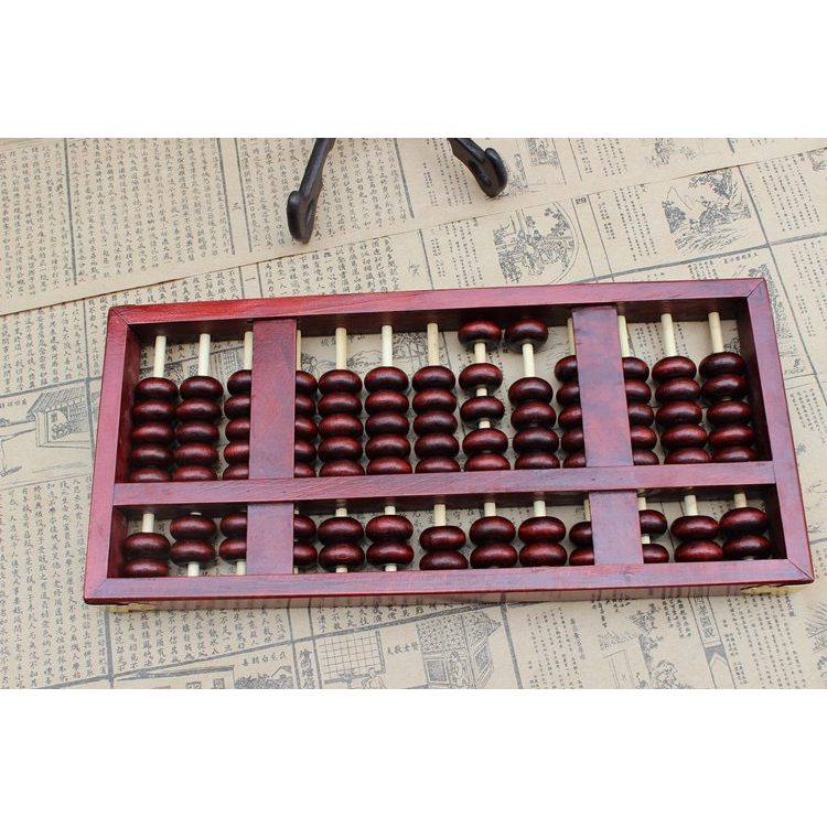 Wooden Abacus 13 Columns Red Beads