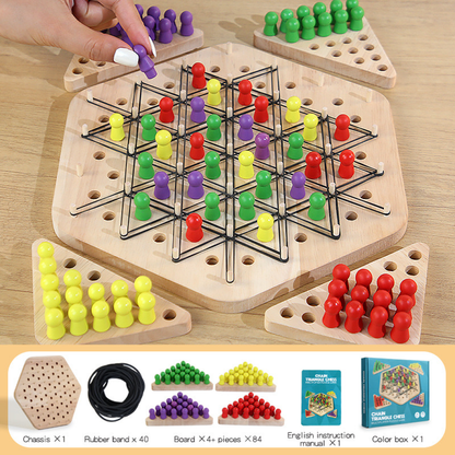 Triggle Brettspiel – Ketten-Dreieck-Strategiespiel Mit Gummibändern Für Familie & Party – Ab 4 Jahren Triggle Brettspiel – Ketten-Dreieck-Strategiespiel Mit Gummibändern Für Familie & Party – Ab 4 Jahren