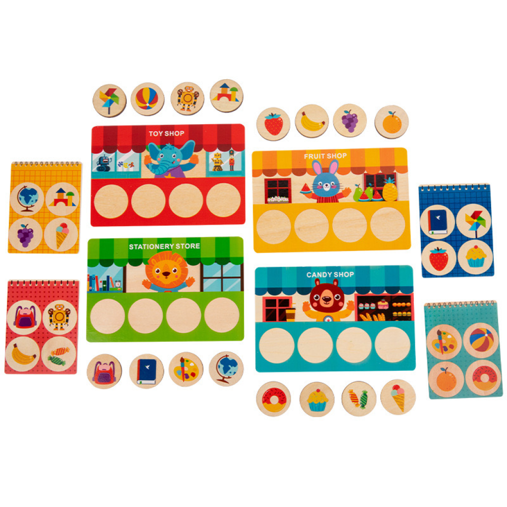 Animal Store Wooden Memory Chess Game