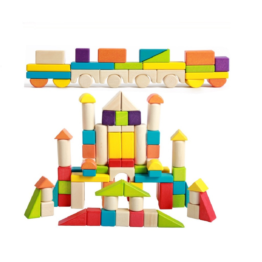 Felt Rectangular Colorful Building Blocks Colorful Wooden Building Blocks 74 PCS – Boardgames and Puzzles