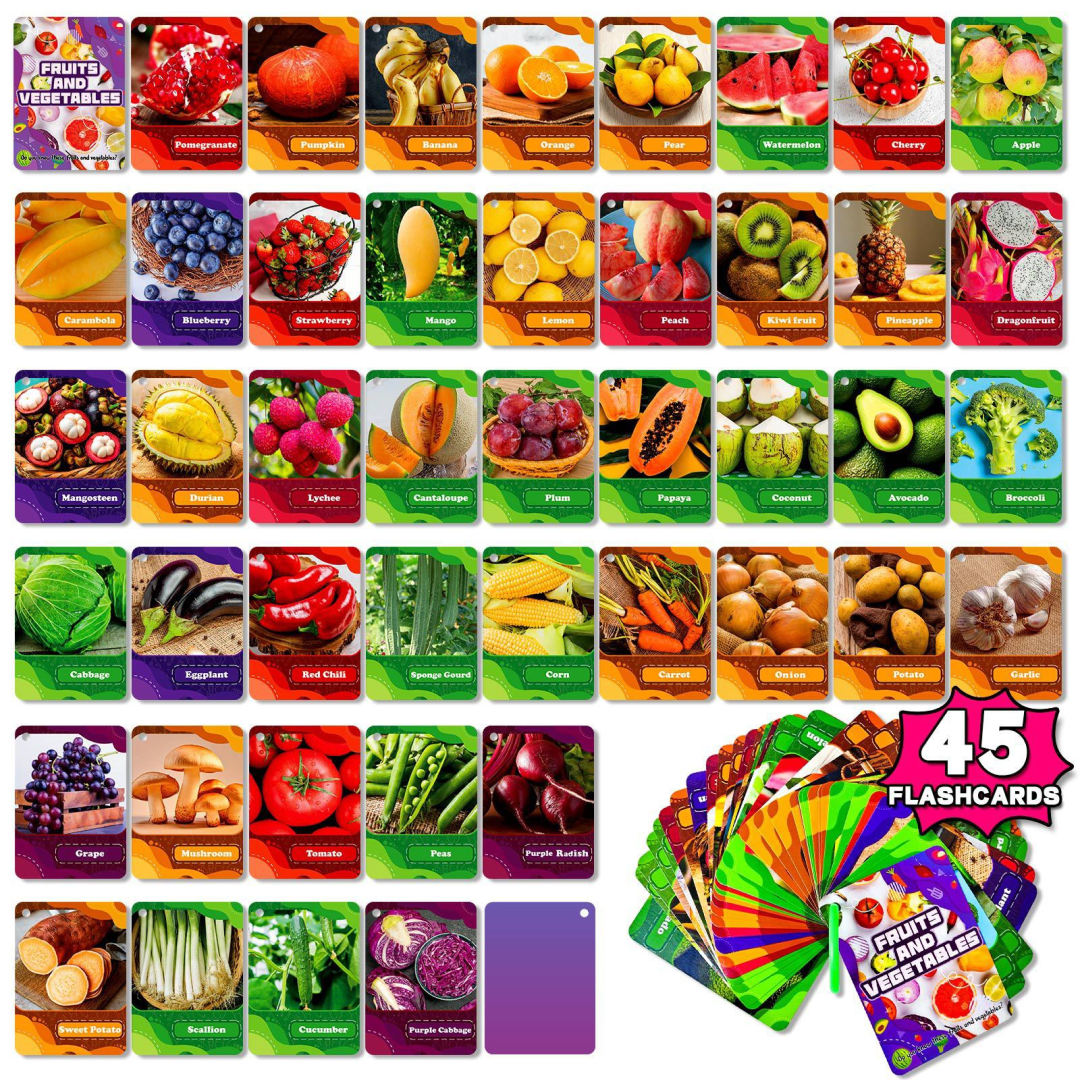 Fruits & Vegetables Flashcard Set