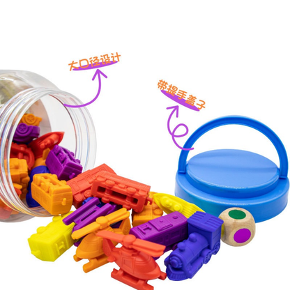 Grab & Sort Motors Counters  48pcs +1 Wooden Dice