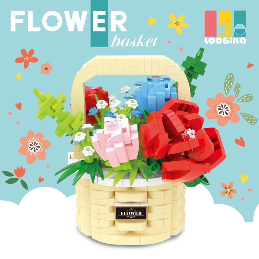 Building Blocks Yellow Flower Basket 782pcs