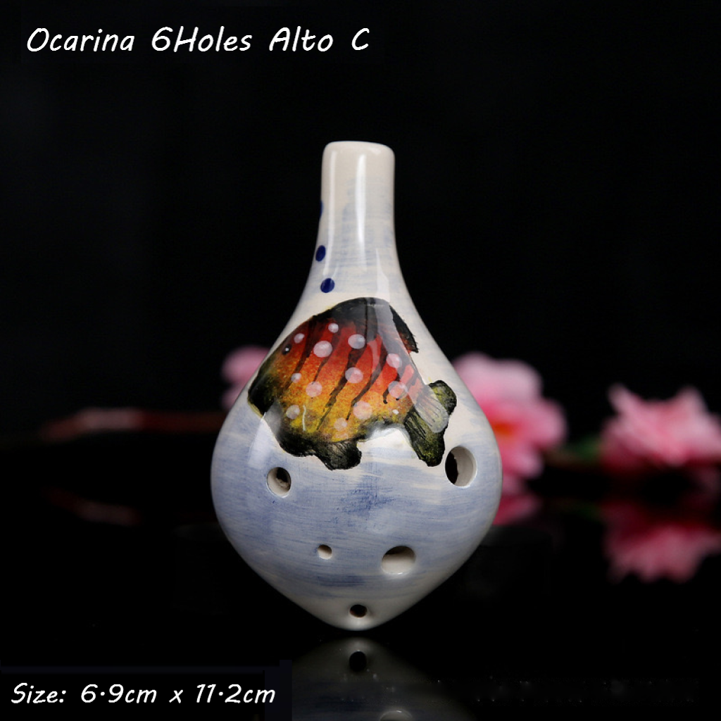 Ocarina 6Holes Alto C Fish Painting