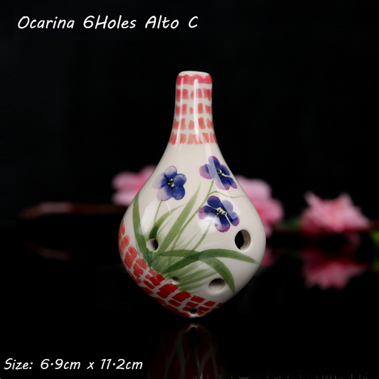 Ocarina 6Holes Alto C Flower Painting