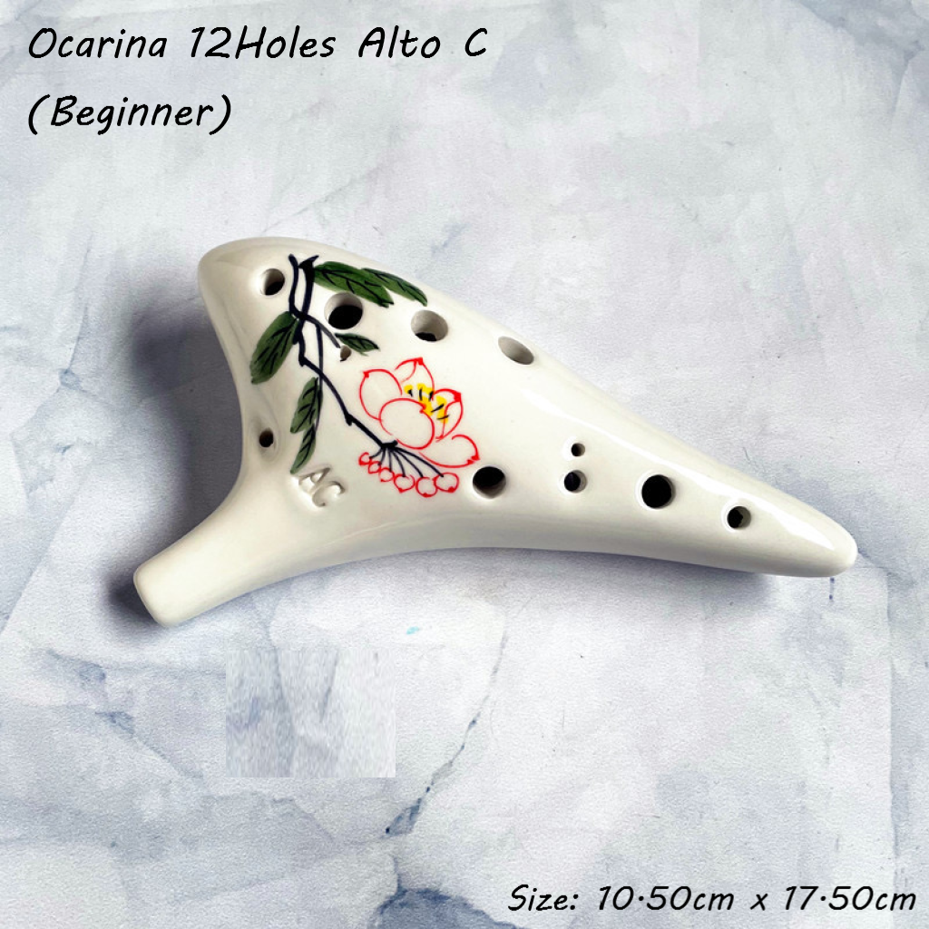 Ocarina 12Holes Alto C (Beginner) Flower Painting