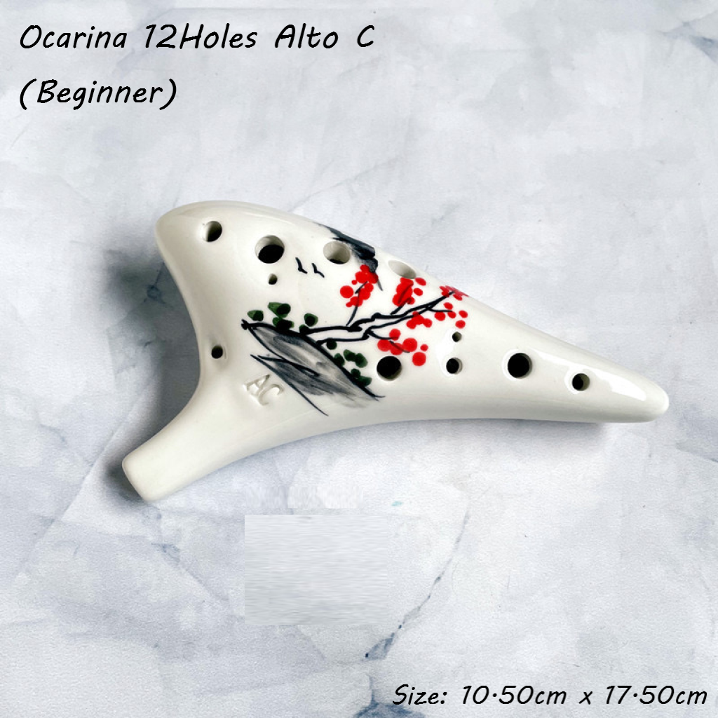 Ocarina 12Holes Alto C (Beginner) Flower Painting