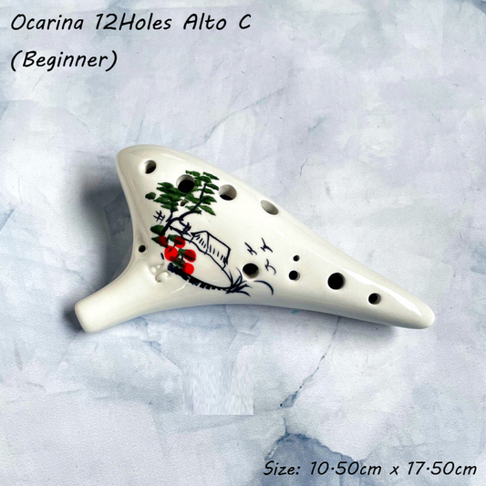 Ocarina 12Holes Alto C (Beginner) Flower Painting
