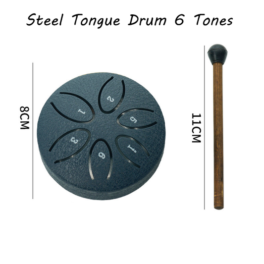 Steel Tongue Drum 6 Tones Blue