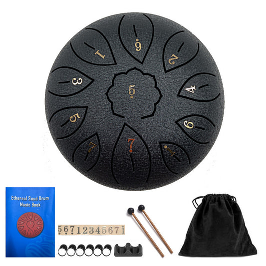 Steel Tongue Drum 11 Tone 15.2cm Black