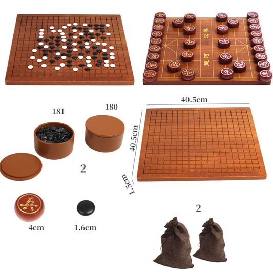 Wooden 2in1 Gobang and Chinese Chess 40.5cm