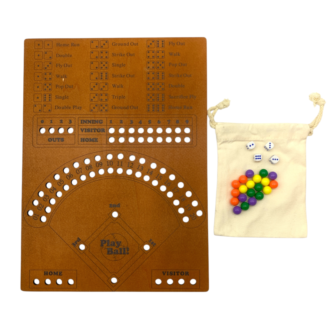Baseball Dice Board Game (Color brown)